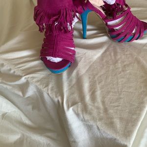 Sexy multi color fringe Sandal